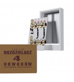 Zestaw rozdzielacz mosiężny 4-obwodowy +...