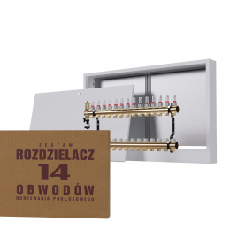 Zestaw mosiężny rozdzielacz 14 obwodowy +...