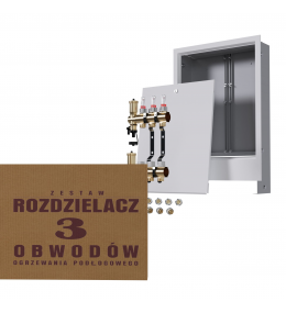 Zestaw Rozdzielacz mosiężny 3 obwodowy +...