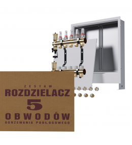 Zestaw Rozdzielacz mosiężny 5 obwodowy +...