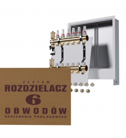 Zestaw Rozdzielacz mosiężny 6 obwodowy +...