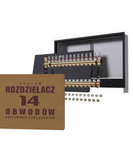Zestaw Rozdzielacz mosiężny 14 obwodowy +...