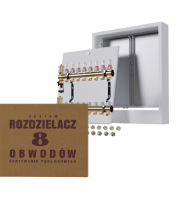 Zestaw Rozdzielacz mosiężny 8 obwodowy +...