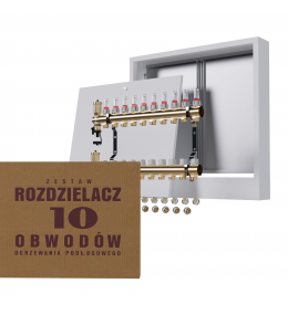 Zestaw Rozdzielacz mosiężny 10 obwodowy +...
