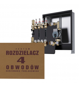 Mosiężny rozdzielacz 4-obwodowy + Grupa pompowa...
