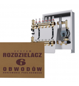 Mosiężny rozdzielacz 6-obwodowy + Grupa pompowa...