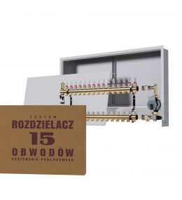 Mosiężny rozdzielacz 15-obwodowy + Grupa...