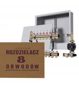 Mosiężny rozdzielacz 8-obwodowy + Grupa pompowa...