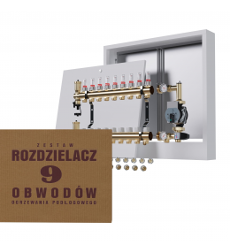 Rozdzielacz mosiężny 9-obwodowy + pompa WILO +...