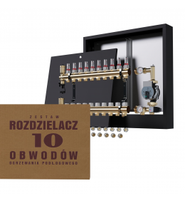 Zestaw rozdzielacz mosiężny 10-obwodowy + pompa...