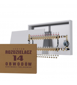 Rozdzielacz mosiężny 14-obwodowy + pompa WILO +...