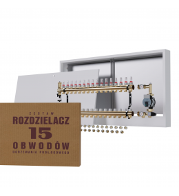 Rozdzielacz mosiężny 15-obwodowy + pompa WILO +...