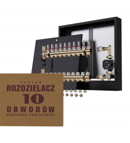 Zestaw rozdzielacz mosiężny 10-obwodowy + pompa...
