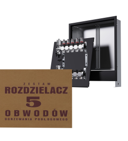 Zestaw rozdzielacz nierdzewny 5-obwodowy +...