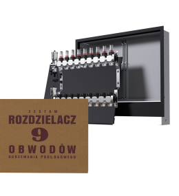 Zestaw rozdzielacz nierdzewny 9-obwodowy +...