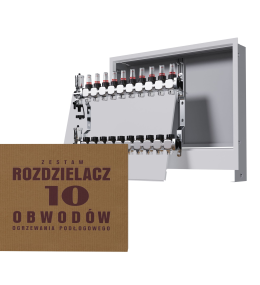 Zestaw rozdzielacz nierdzewny 10-obwodowy +...