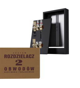 Zestaw rozdzielacz nierdzewny 2-obwodowy +...
