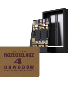 Zestaw rozdzielacz nierdzewny 4-obwodowy +...