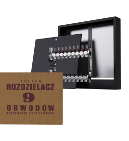 Zestaw rozdzielacz nierdzewny 9-obwodowy +...