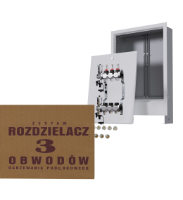 Rozdzielacz nierdzewny 3-obwodowy + złączki PEX...