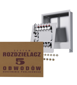 Rozdzielacz nierdzewny 5-obwodowy + złączki PEX...