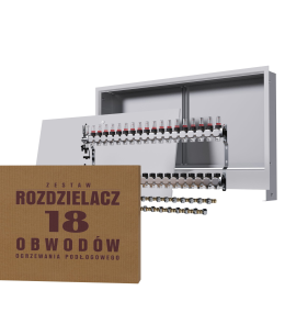 Rozdzielacz nierdzewny 18-obwodowy + złączki...