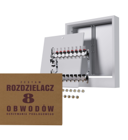 Rozdzielacz nierdzewny 8-obwodowy + złączki PEX...
