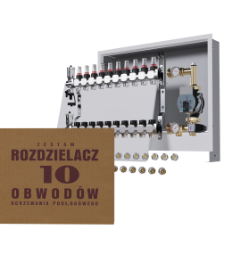Rozdzielacz nierdzewny 10-obwodowy + Pompa WILO...