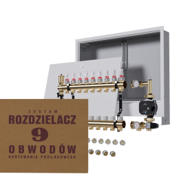 Rozdzielacz nierdzewny 9-obwodowy + Pompa...